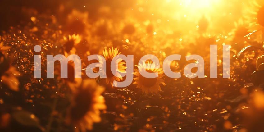 Sunflower Field at Sunset A Golden Symphony of Light Nature and Floral Beauty