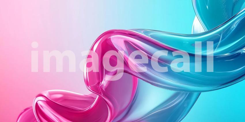 Swirling Symphony of Pink and Blue A Dance of Fluid Forms and Vibrant Hues