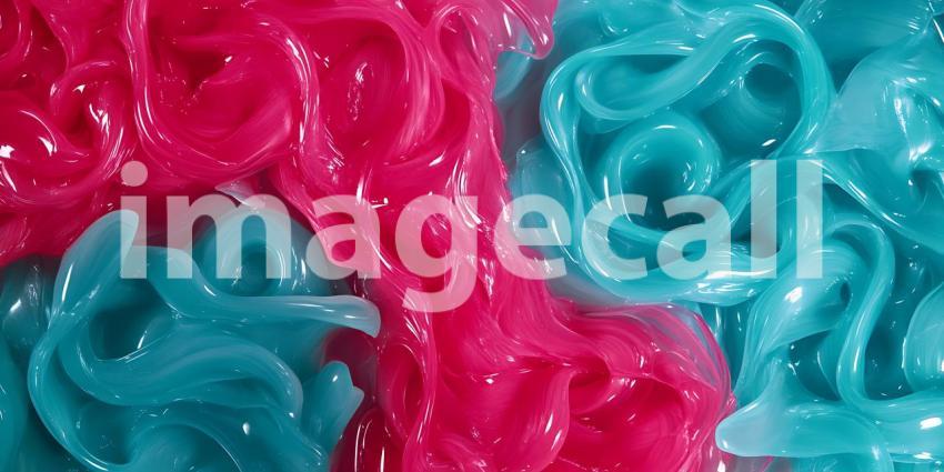 Swirling Symphony of Pink and Blue A Dance of Fluid Forms and Vibrant Hues