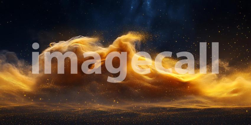 Amidst Swirling Clouds of Gold a Celestial Gateway Beckons Promising Wonders Beyond Mortal Sight