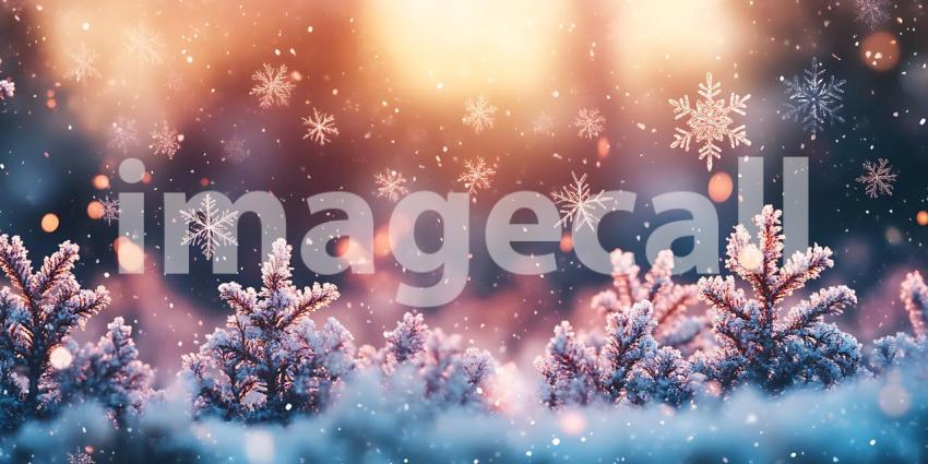 Sunlight Through Snowy Branches Illuminates a Path Where Winters Quiet Majesty Holds Gentle Sway