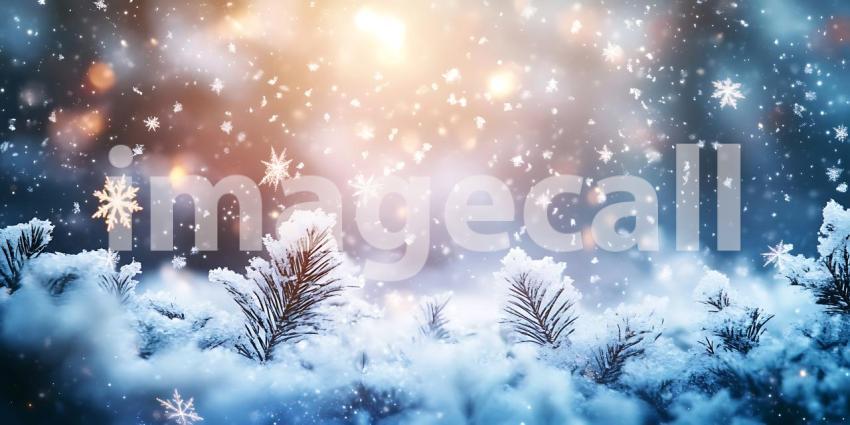 Sunlight Through Snowy Branches Illuminates a Path Where Winters Quiet Majesty Holds Gentle Sway