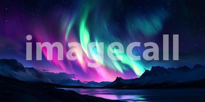 Beneath a Celestial Canvas of Dancing Lights Nature Paints a Symphony of Color Across the Night Sky