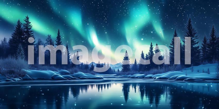 Beneath a Celestial Canvas of Dancing Lights Nature Paints a Symphony of Color Across the Night Sky