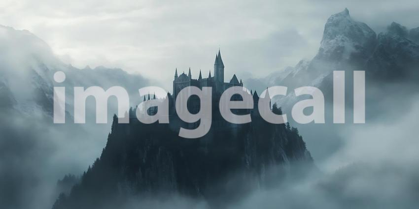 Perched High Above Misty Valleys a Fairytale Castle Stands Guard Over Secrets Whispered by the Wind