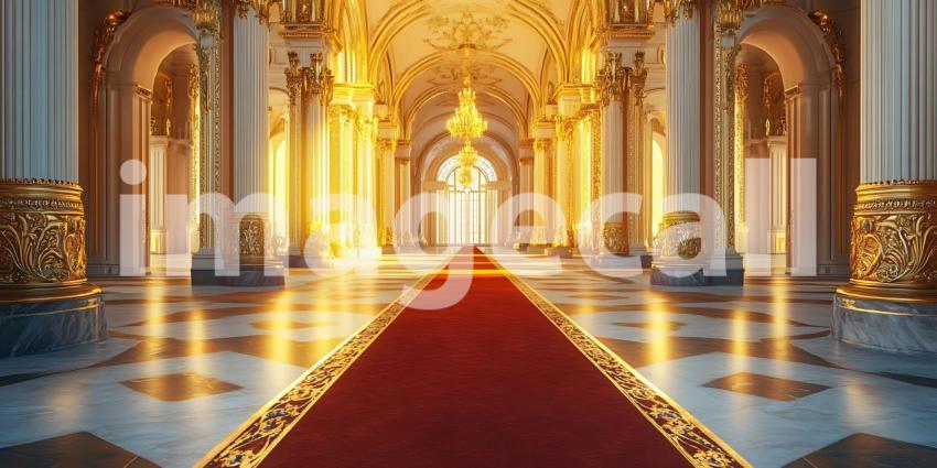 Within Golden Walls and Gleaming Floors a Grand Hall Echoes with Tales of Power and Majesty