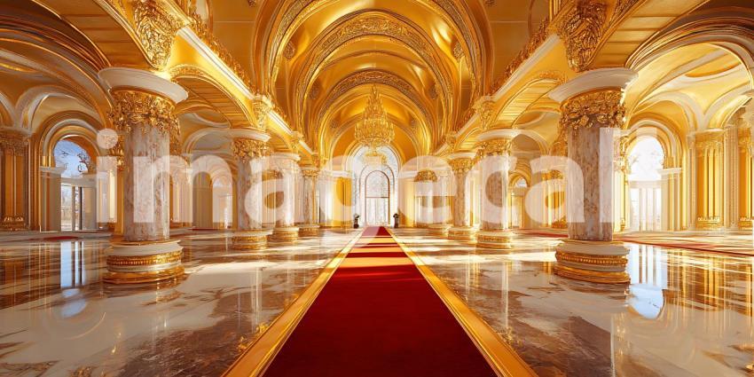Within Golden Walls and Gleaming Floors a Grand Hall Echoes with Tales of Power and Majesty