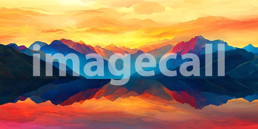 Suns Golden Embrace Paints Mountain Peaks Emerging from a Sea of Clouds in a Majestic Dawn