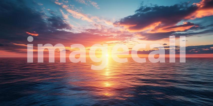 Suns Golden Embrace Paints Mountain Peaks Emerging from a Sea of Clouds in a Majestic Dawn