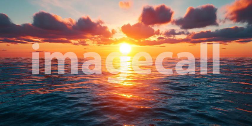 Suns Golden Embrace Paints Mountain Peaks Emerging from a Sea of Clouds in a Majestic Dawn