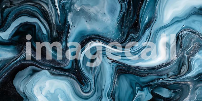 Swirling Patterns of Black and Gold Create an Abstract Landscape of Liquid Mystery