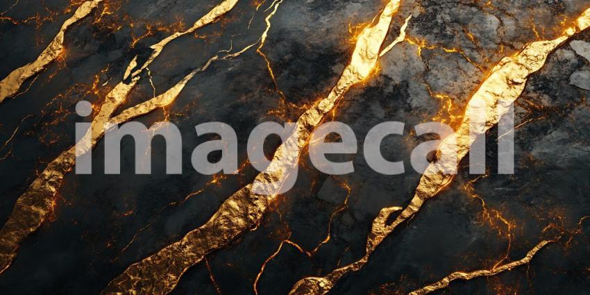 Molten Gold Rivers Flow Through a Dark Abstract Sea Creating a Visually Stunning Contrast