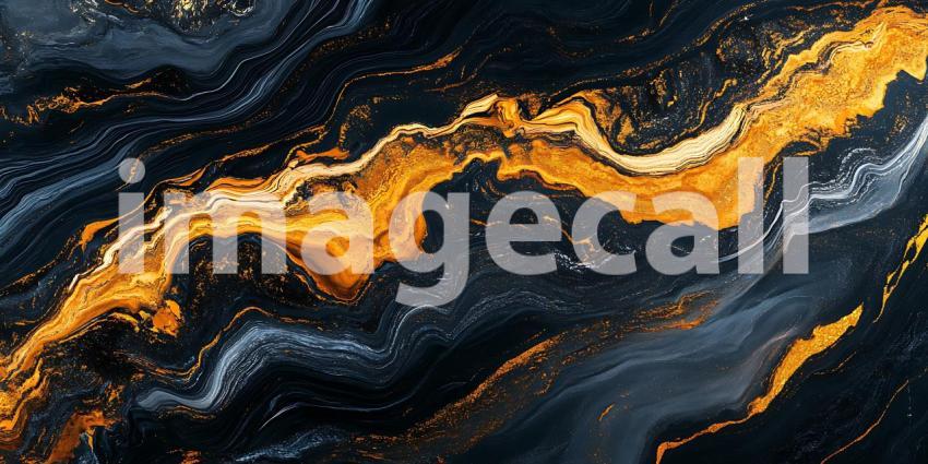 Molten Gold Rivers Flow Through a Dark Abstract Sea Creating a Visually Stunning Contrast