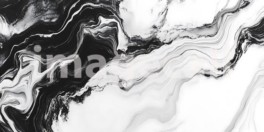 Elegant Waves of Black Ink Dance Across a White Canvas Creating a Timeless Marble Effect