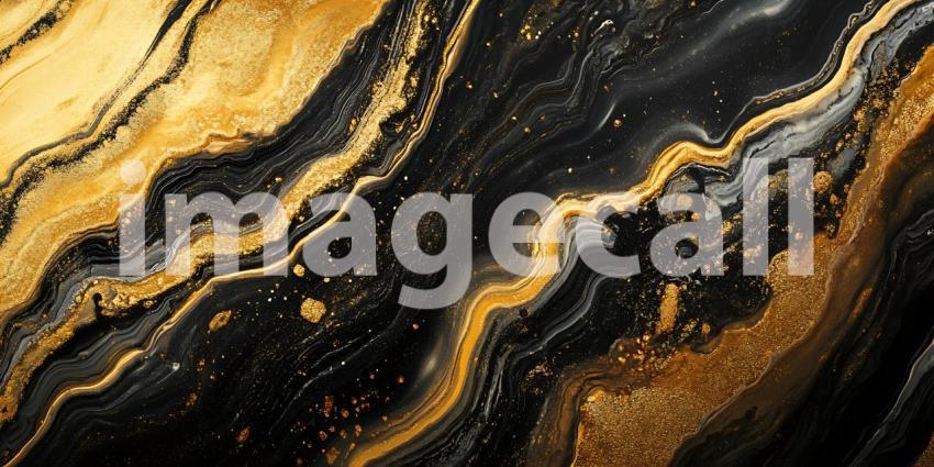 Molten Gold Rivers Flow Through a Dark Abstract Sea Creating a Visually Stunning Contrast