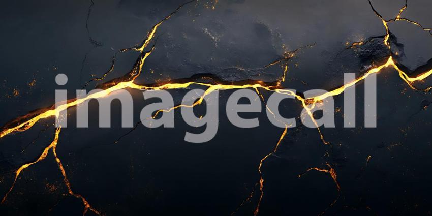 Golden Veins Crackle Across a Dark Surface Revealing Hidden Light and Ancient Earthly Power