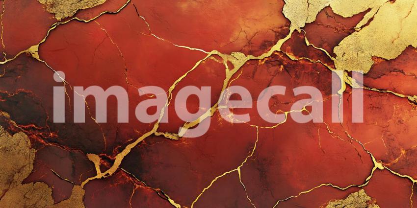 Golden Veins Crackle Across a Dark Surface Revealing Hidden Light and Ancient Earthly Power