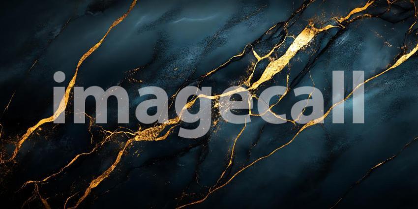 Golden Veins Crackle Across a Dark Surface Revealing Hidden Light and Ancient Earthly Power