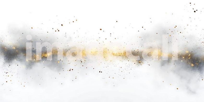 Smooth White Waves Adorned with Scattered Gold Dust Create an Elegant and Ethereal Abstract Design