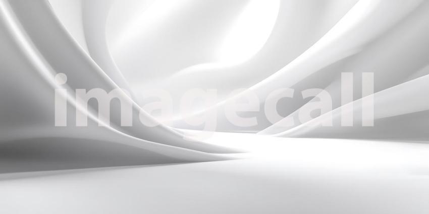 Soft White Fabric Flows in Gentle Curves a Symphony of Texture and Light