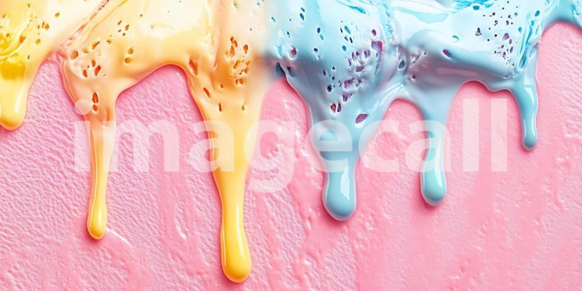 A Symphony of Sweetness Where Colorful Glazes Drip and Sprinkles Dance on a Canvas of Pink Delight