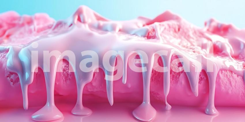 A Symphony of Sweetness Where Colorful Glazes Drip and Sprinkles Dance on a Canvas of Pink Delight