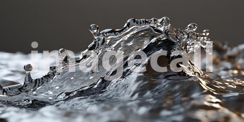 Golden Light Embraces a Rushing Wave Capturing a Fleeting Moment of Water's Dynamic Energy