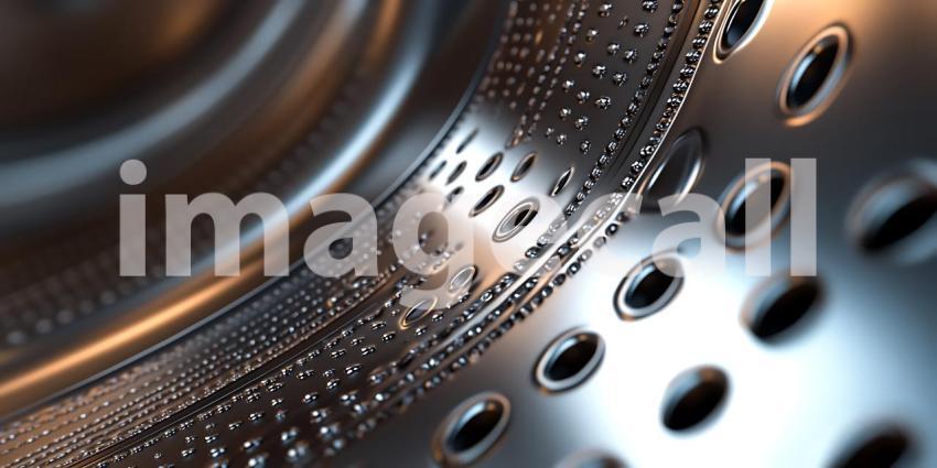 Intricate Patterns of Perforated Metal Gleam Under Soft Light Revealing a World of Industrial Precision