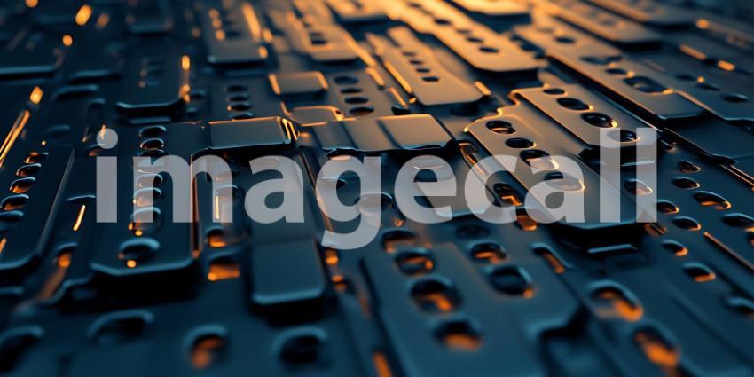 Intricate Patterns of Perforated Metal Gleam Under Soft Light Revealing a World of Industrial Precision