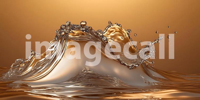 Golden Light Embraces a Rushing Wave Capturing a Fleeting Moment of Water's Dynamic Energy