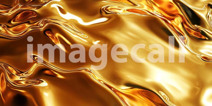 Golden Liquid Shimmers and Flows in a Dance of Light and Luxurious Form