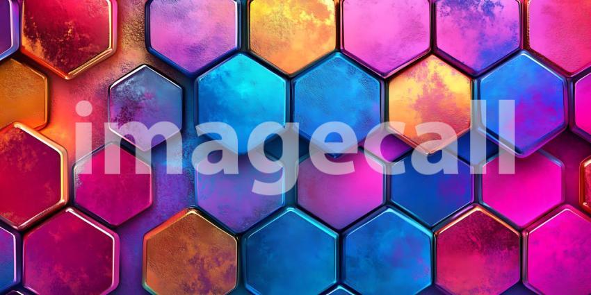 Gleaming Golden Hexagons Interlock in a Pattern of Metallic Brilliance and Geometric Harmony