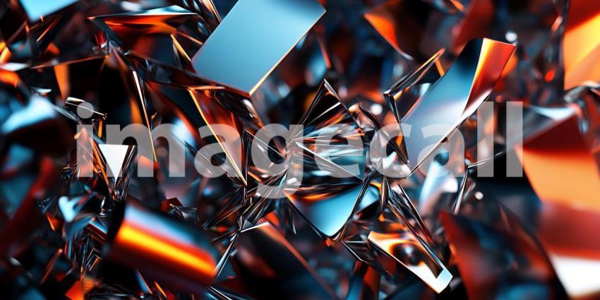 Sharp Edges of Crinkled Silver Foil Reflect Light in a Mosaic of Metallic Shards