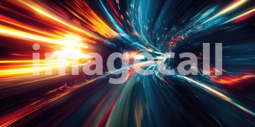 Deep Space Black Hole with Light Distortion, Cosmic Vortex, Gravitational Pull, Galactic Phenomenon Background