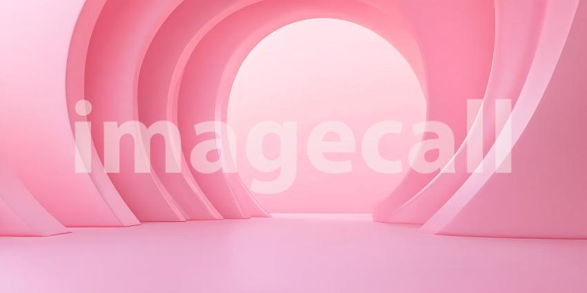 Soft Light Washes Over a Minimalist Space Bathed in the Gentle Hue of Pale Pink