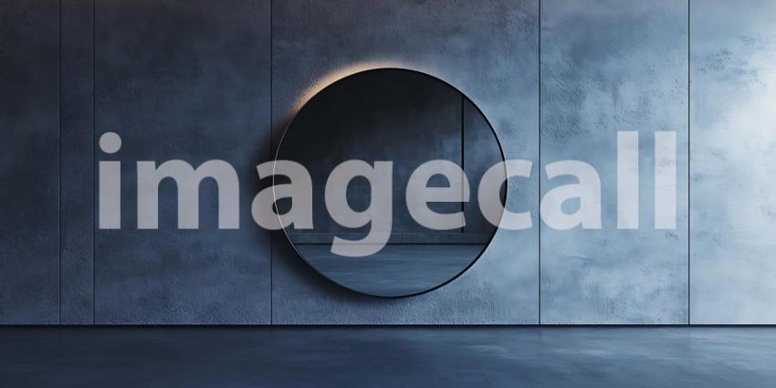 A Glowing Halo Reflects in a Modern Mirror Illuminating a Sleek and Stylish Bathroom