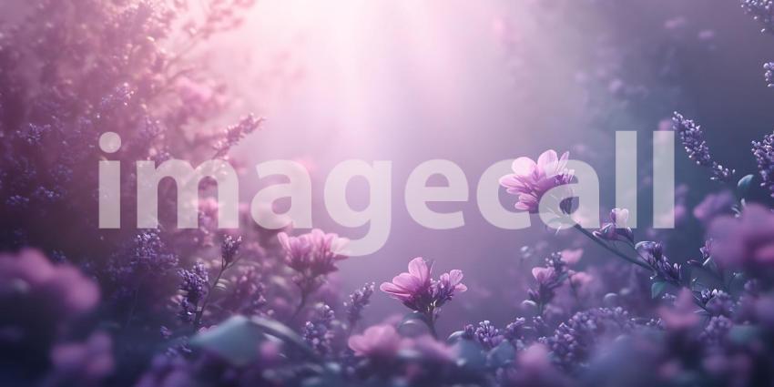 Dreamy Purple Flower Garden: Soft, Magical Background Image