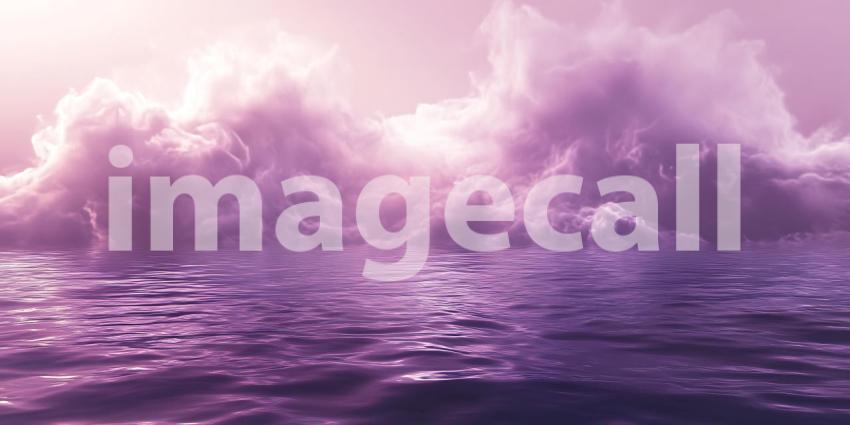 Stunning Lavender Ocean Waves Crashing in Dramatic Light