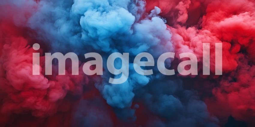 Vibrant Red and Blue Smoke Abstract Swirls