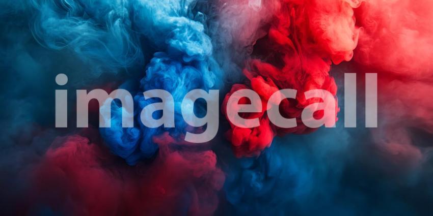 Vibrant Red and Blue Smoke Abstract Art Background