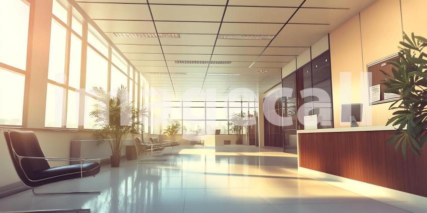 Sunlit Modern Lobby Architectural Design  Interior Space