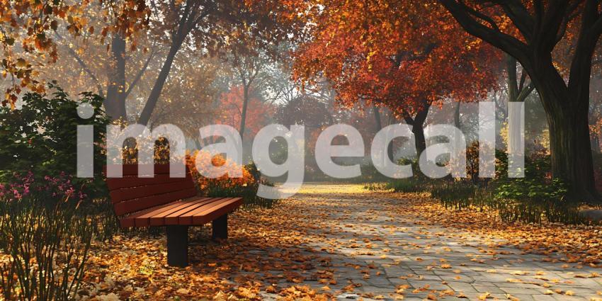 Autumn Park Path Scenic Fall Landscape Photography