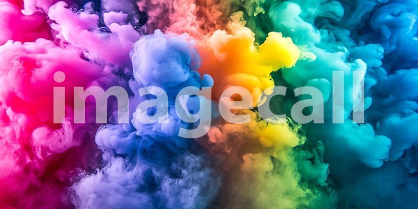 Vibrant Rainbow Color Smoke Abstract Background Texture