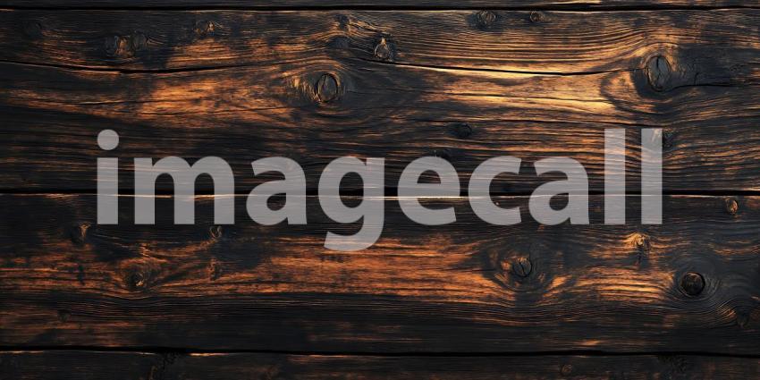 Darkened Wood Planks Tell Tales of Time and Weathered Beauty with Glimmers of Warm Light