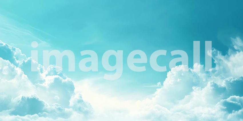 A Sea of Fluffy White Clouds Stretches Beneath a Vast Expanse of Clear Blue Sky