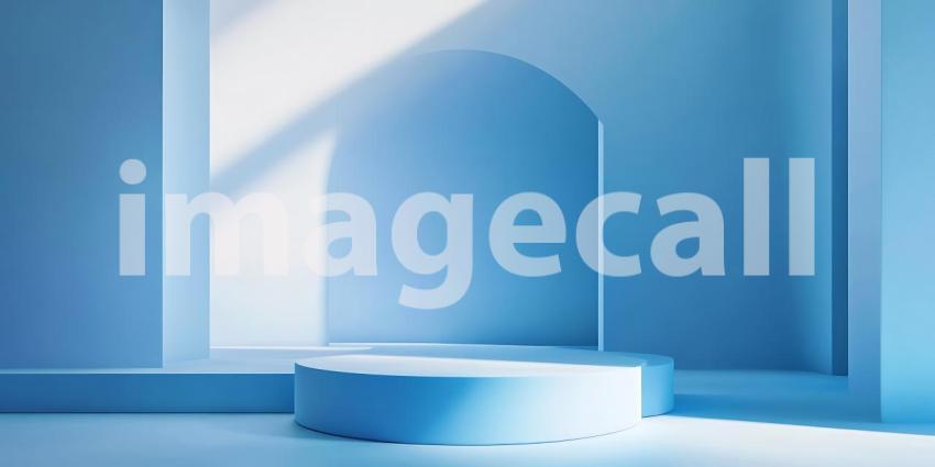 Gentle Blue Light Embraces a Modern Room Creating a Serene and Peaceful Atmosphere