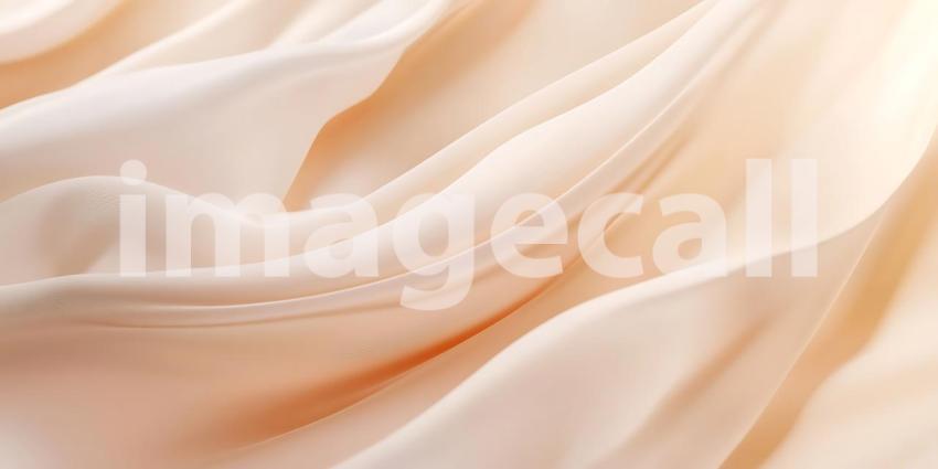 Soft Waves of Pale Peach Fabric Flow Gently Creating a Subtle and Elegant Abstract Form