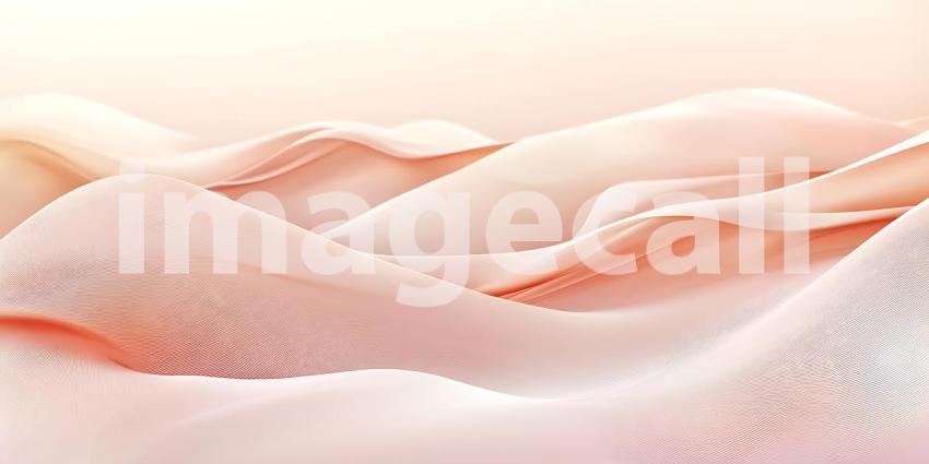 Soft Waves of Pale Peach Fabric Flow Gently Creating a Subtle and Elegant Abstract Form