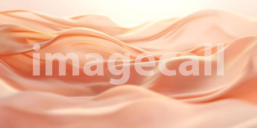 Soft Waves of Pale Peach Fabric Flow Gently Creating a Subtle and Elegant Abstract Form
