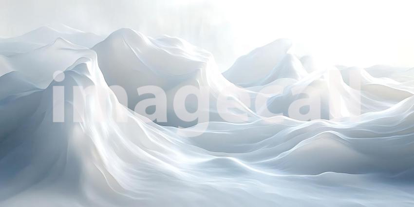 Soft White Peaks Rise and Fall in Gentle Curves a Dreamy and Ethereal Landscape